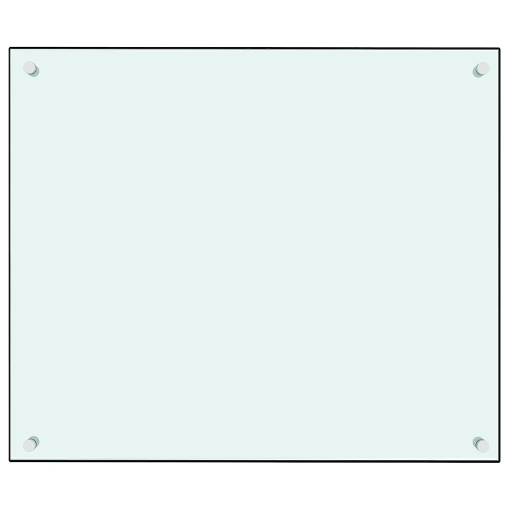 Küchenrückwand Weiß 70x60 cm Hartglas