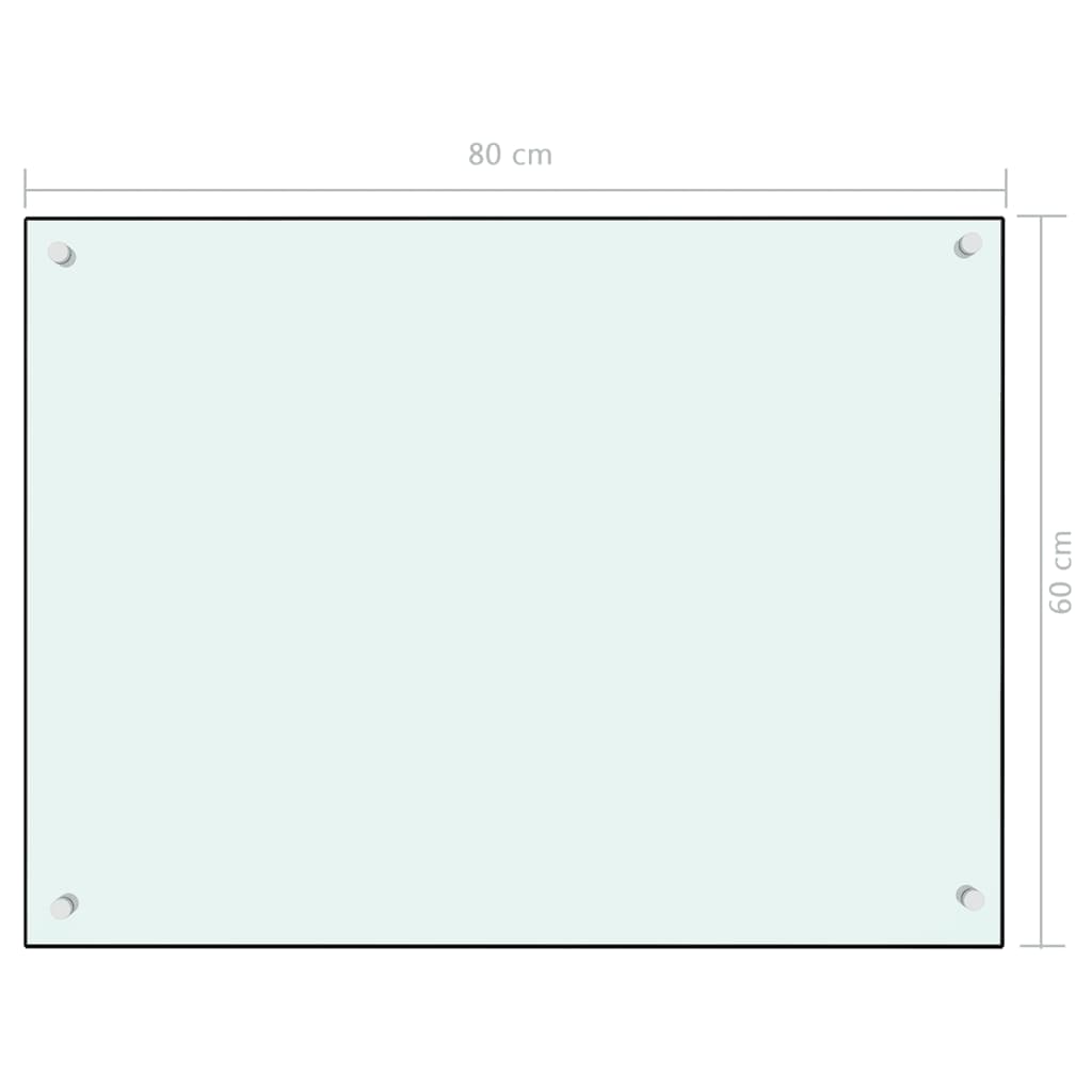 vidaXL Küchenrückwand Weiß 80x60 cm Hartglas