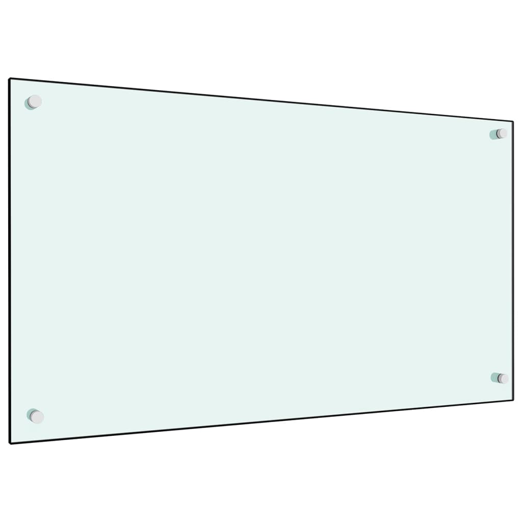 Küchenrückwand Weiß 90x50 cm Hartglas