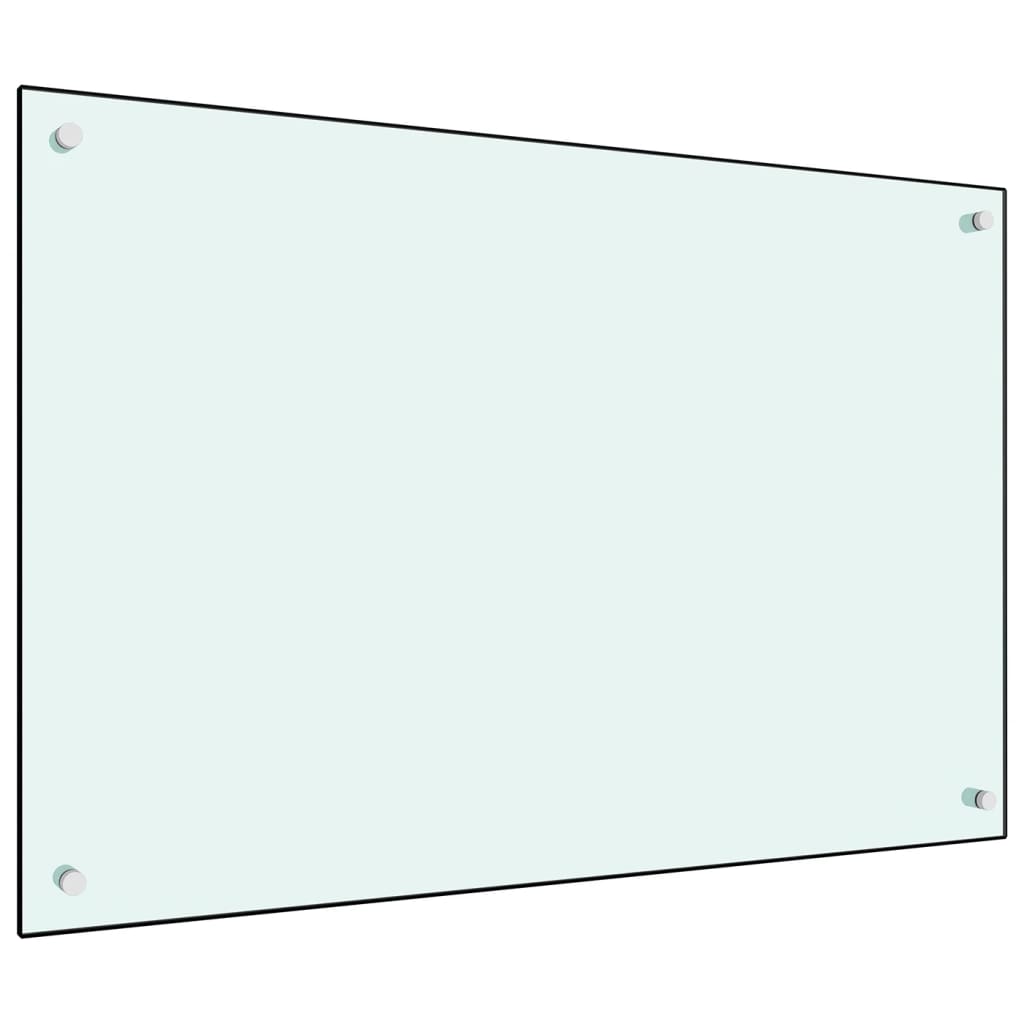 Küchenrückwand Weiß 90x60 cm Hartglas