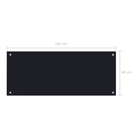 Thumbnail for vidaXL Küchenrückwand Schwarz 100x40 cm Hartglas