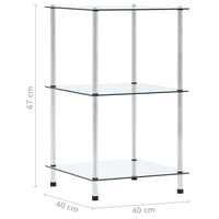 Thumbnail for Regal mit 3 Ablagen Transparent 40x40x67 cm Hartglas