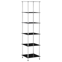 Thumbnail for Regal mit 6 Ablagen Schwarz 40x40x160 cm Hartglas