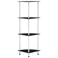 Thumbnail for Regal mit 4 Ablagen Schwarz 30x30x100 cm Hartglas