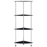 Thumbnail for Regal mit 4 Ablagen Schwarz 30x30x100 cm Hartglas