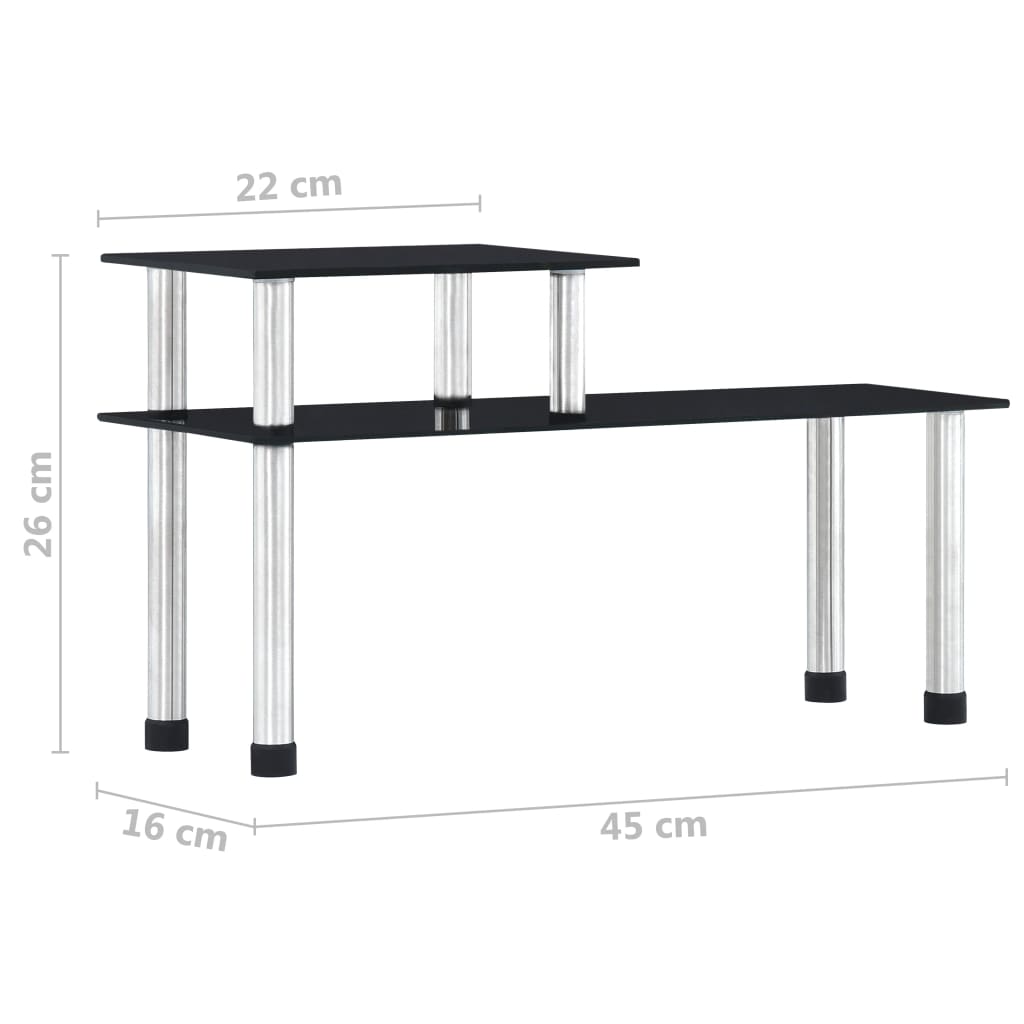 Küchenregal Schwarz 45×16×26 cm Hartglas