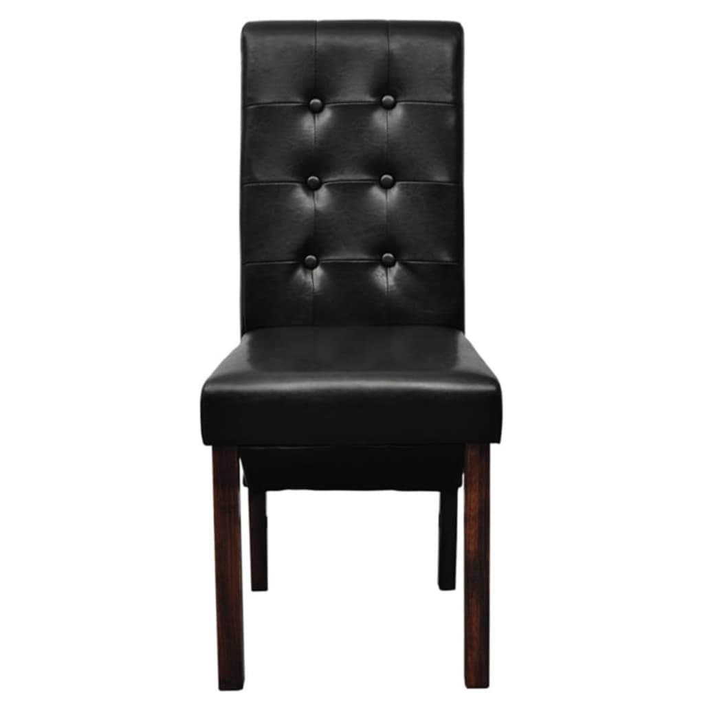 Esszimmerstühle 2 Stk. Schwarz Kunstleder