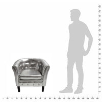 Thumbnail for Sessel Silbern Kunstleder