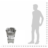 Thumbnail for Sessel mit Fußhocker Silbern Kunstleder