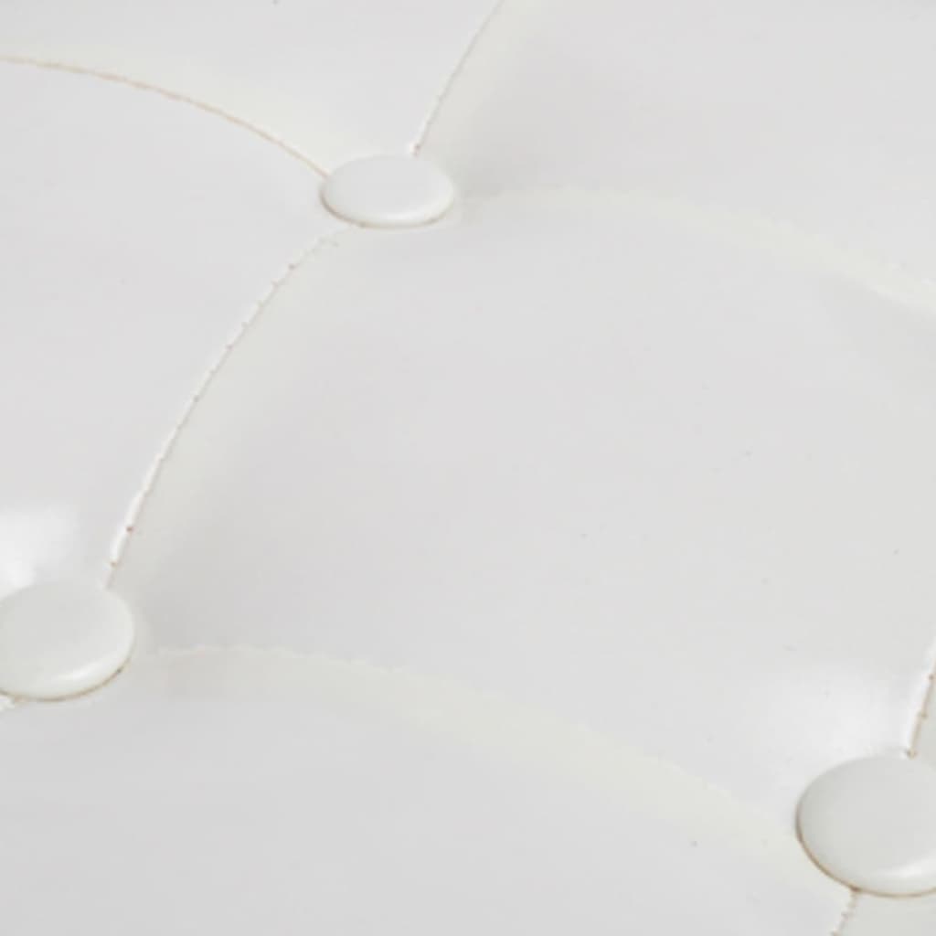 Sessel mit Fußhocker Weiß Kunstleder