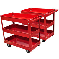 Thumbnail for 140157 vidaXL Workshop Tool Trolleys with 3 Shelves 2 pcs