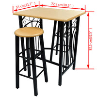 Thumbnail for Früchstücksbar Hellbraunes Holz Schwarzer Stahl