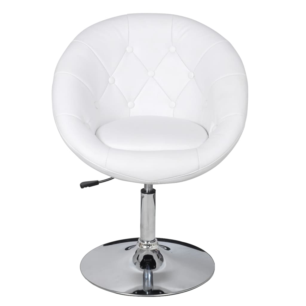 Barhocker 2 Stk. Weiß Kunstleder