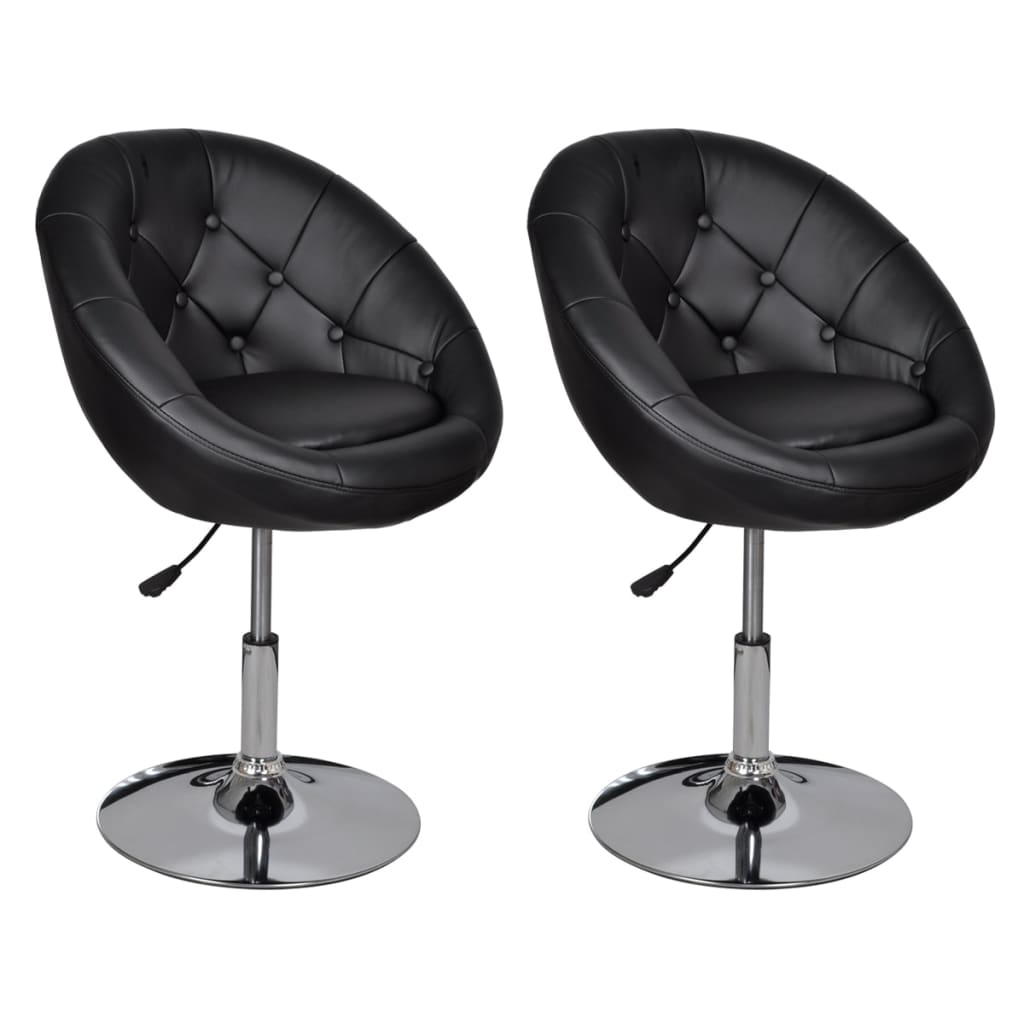 Barhocker 2 Stk. Schwarz Kunstleder