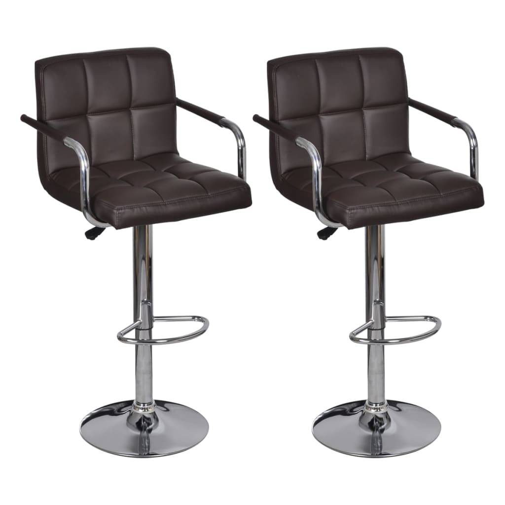 Barhocker 2 Stk. Braun Kunstleder