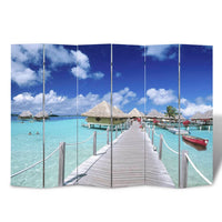 Thumbnail for Raumteiler klappbar 217x170 cm Strand