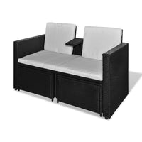 Thumbnail for 4-tlg. Garten-Lounge-Set mit Auflagen Poly Rattan Schwarz