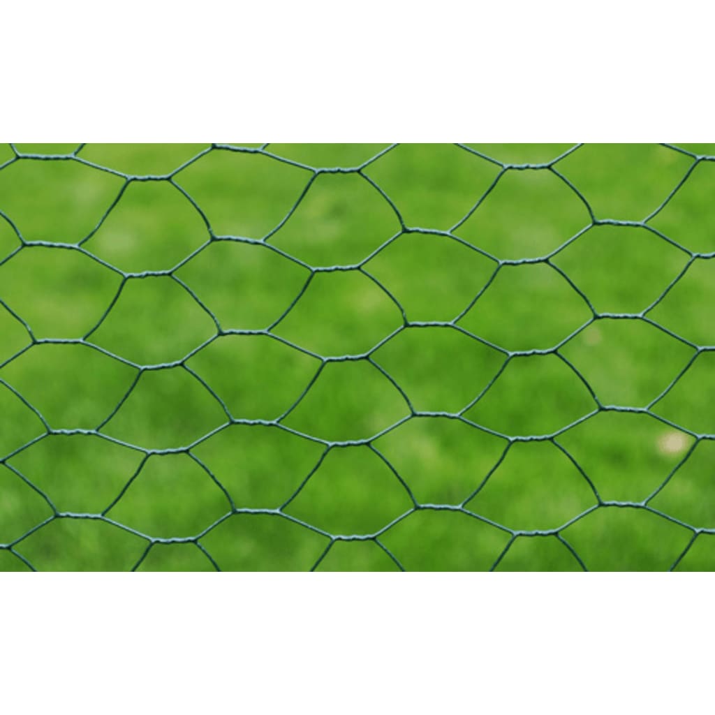 Drahtzaun für Hühner Verzinkt mit PVC-Beschichtung 25x0,5m Grün