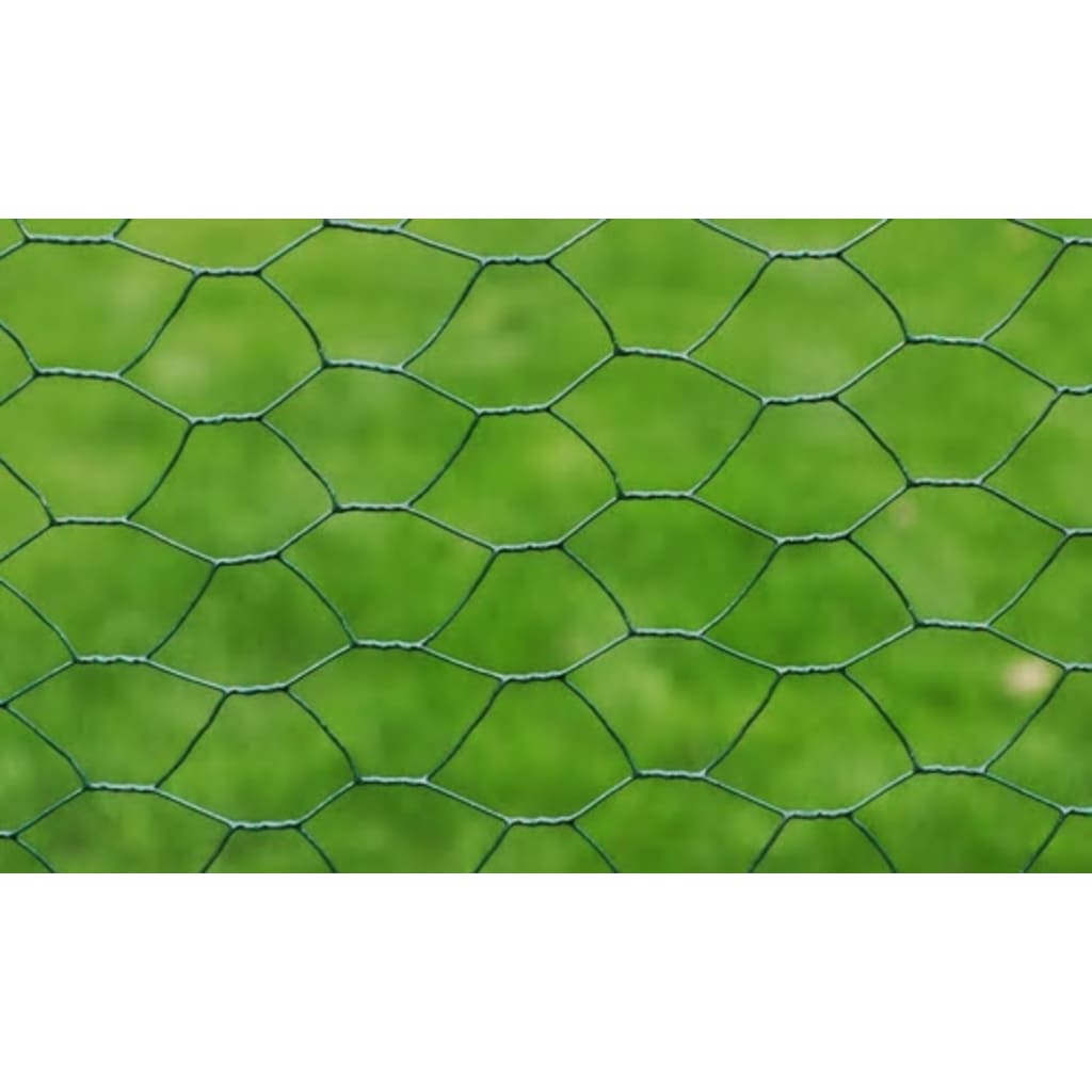 Drahtzaun Hühner Verzinkt mit PVC-Beschichtung 25x0,75 m Grün