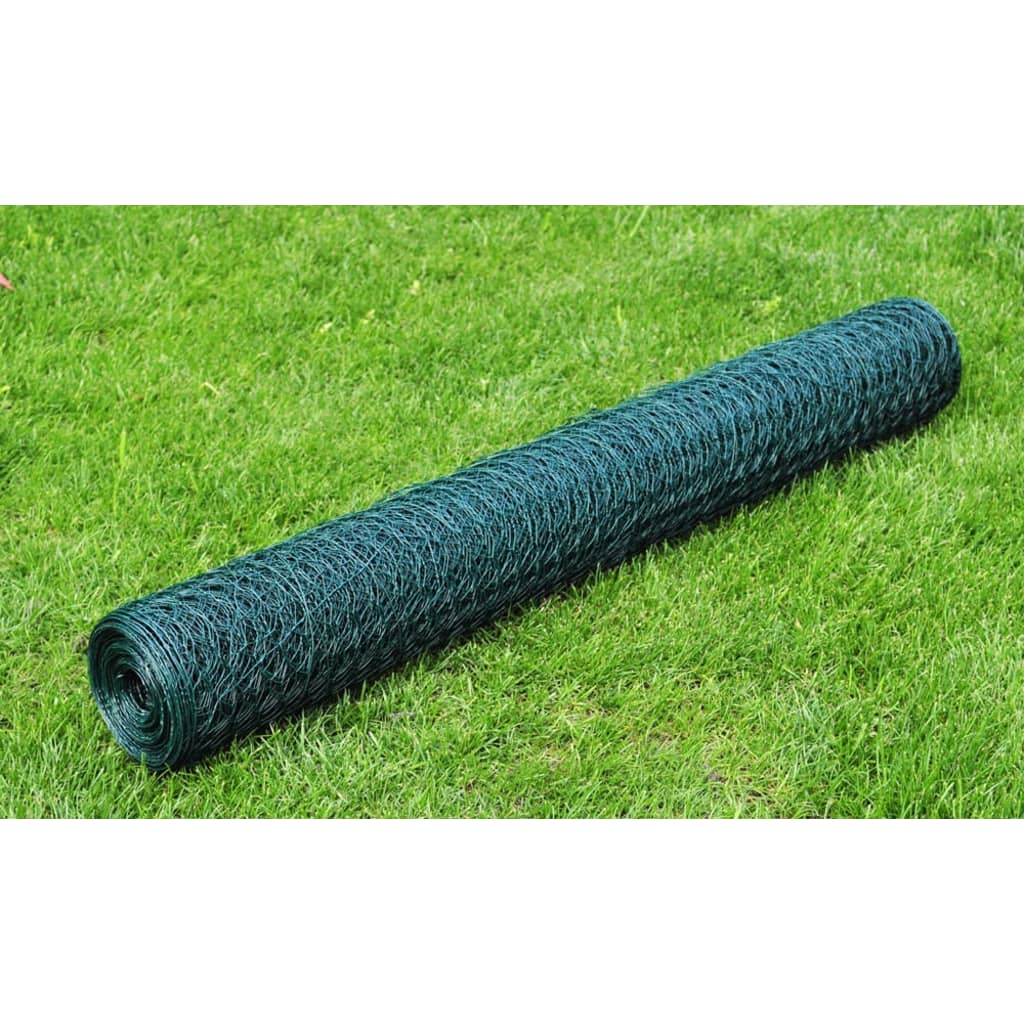 Maschendraht Verzinkt mit PVC-Beschichtung 25×1 m Grün