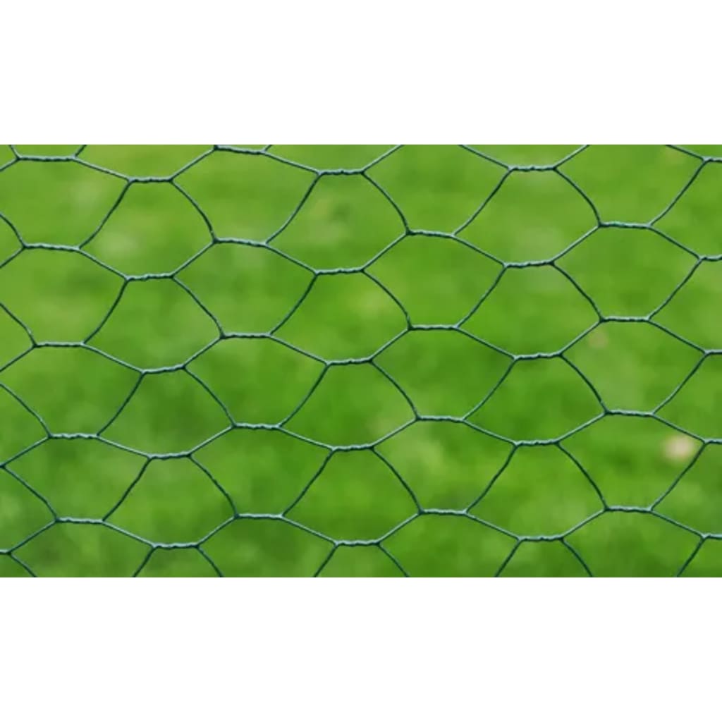 Drahtzaun für Hühner Verzinkt mit PVC-Beschichtung 25x1 m Grün