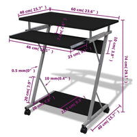 Thumbnail for Computertisch Computerwagen PC Tisch Bürotisch Laptop Rollen schwarz