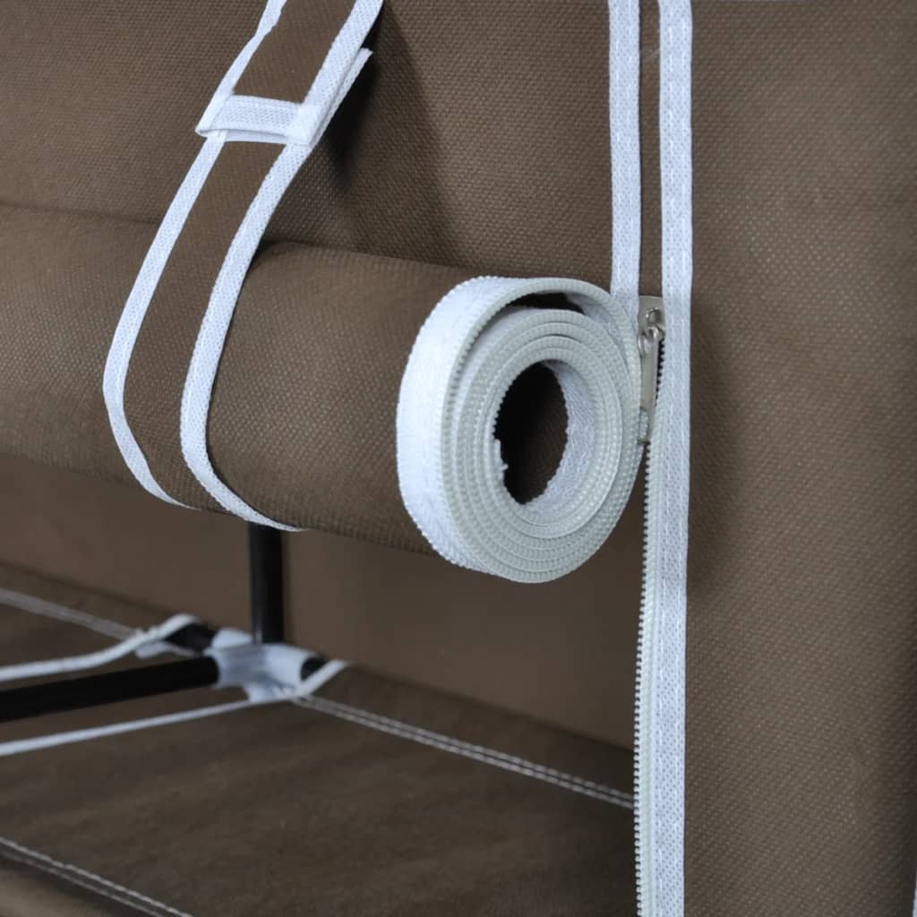 Stoff Schuhschrank mit Abdeckung 115 x 28 x 110 cm Braun