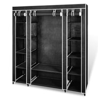 Thumbnail for Stoffschrank mit Fächern Kleiderstangen 45×150×176 cm Schwarz