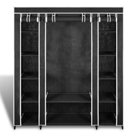 Thumbnail for Stoffschrank mit Fächern Kleiderstangen 45×150×176 cm Schwarz