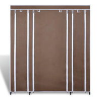 Thumbnail for Stoffschrank mit Fächern und Stangen 45×150×176 cm Braun