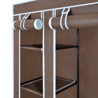 Thumbnail for Stoffschrank mit Fächern und Stangen 45×150×176 cm Braun