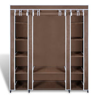 Thumbnail for Stoffschrank mit Fächern und Stangen 45×150×176 cm Braun
