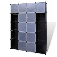 Thumbnail for 240499 vidaXL Modular Cabinet with 14 Compartments Black and White 37 x 146 x 180,5 cm
