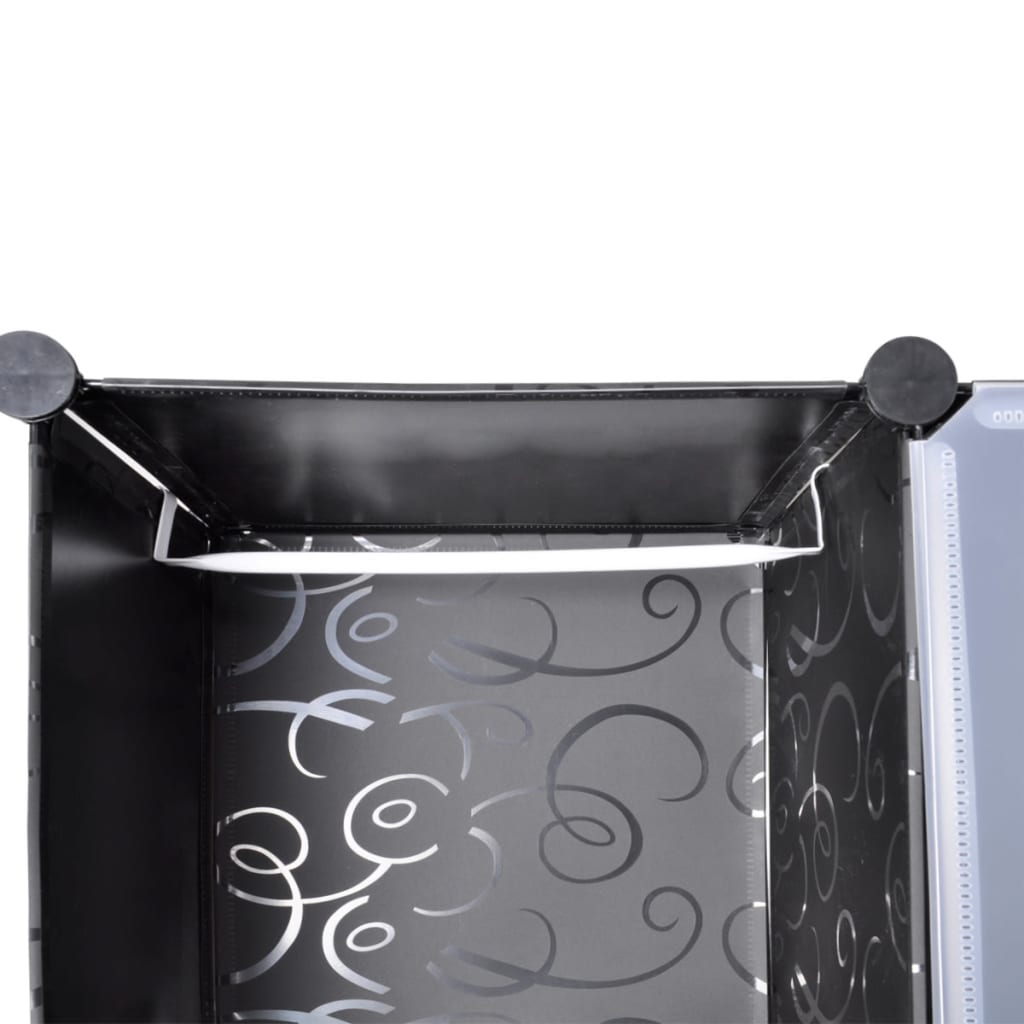 240499 vidaXL Modular Cabinet with 14 Compartments Black and White 37 x 146 x 180,5 cm