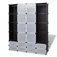 Thumbnail for 240501 vidaXL Modular Cabinet with 18 Compartments Black and White 37 x 146 x 180,5 cm
