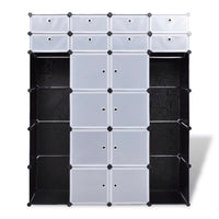 Thumbnail for 240501 vidaXL Modular Cabinet with 18 Compartments Black and White 37 x 146 x 180,5 cm