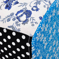 Thumbnail for Fußhocker Patchwork Blau & Weiß