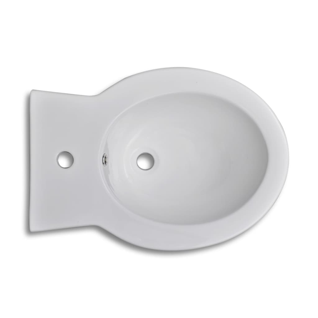 Stand-WC & Bidet Set Weiß Keramik