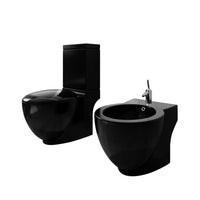 Thumbnail for Stand-WC & Bidet Set Schwarz Keramik