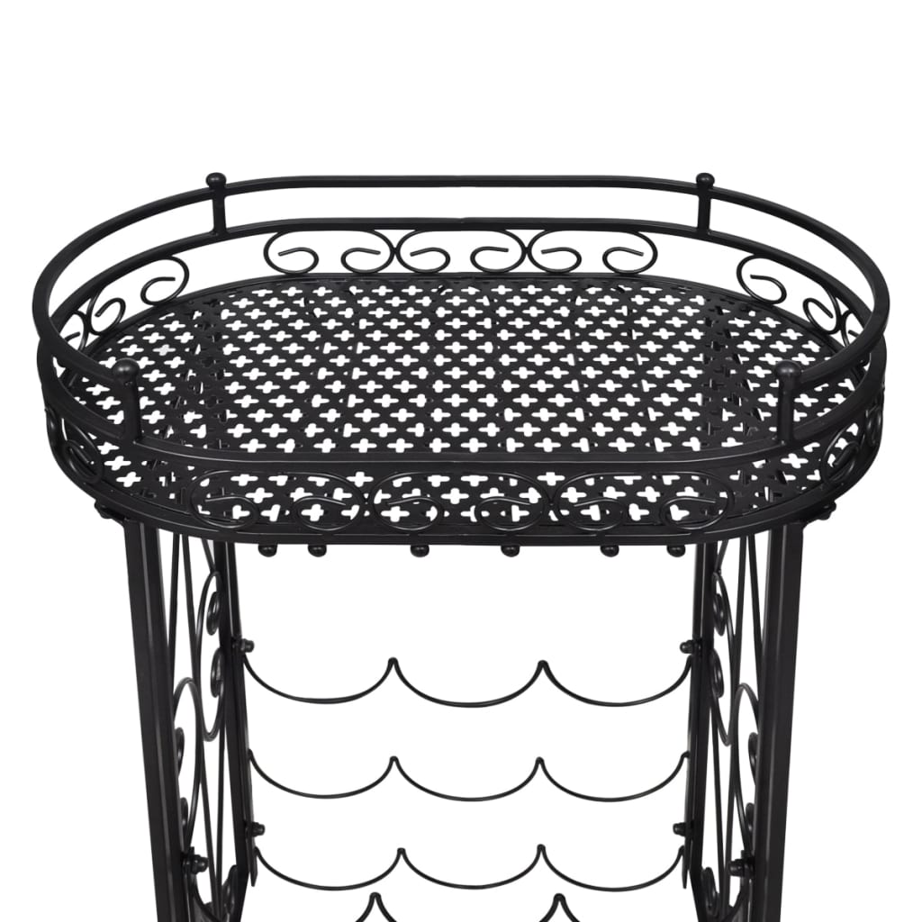 Weinregal für 9 Flaschen mit Stielglashalter Metall