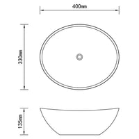 Thumbnail for Luxus Keramik Waschbecken Oval Weiß 40 x 33 cm