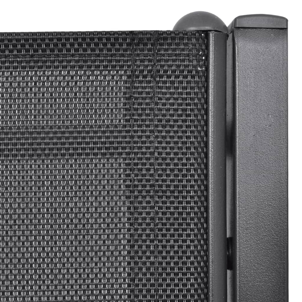 2-Sitzer-Gartenbank 131 cm Stahl und Textiline Schwarz