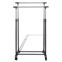 Thumbnail for Verstellbarer Kleiderständer 4 Rollen 2 Kleiderstangen