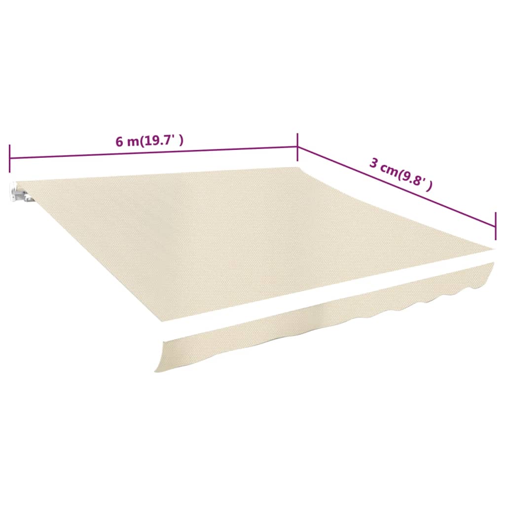 Markisenbespannung Canvas Creme 6 x 3 m (ohne Rahmen)