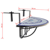 Thumbnail for Balkonhängetisch Blau und Weiß Mosaik