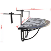 Thumbnail for Balkonhängetisch Schwarz und Weiß Mosaik