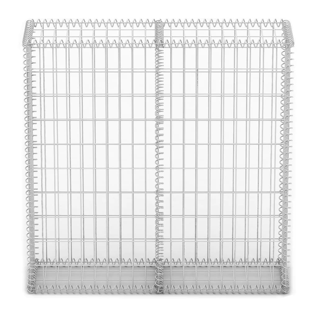 Steinkorb Gabione mit Deckeln Verzinkter Draht 100×100×30 cm