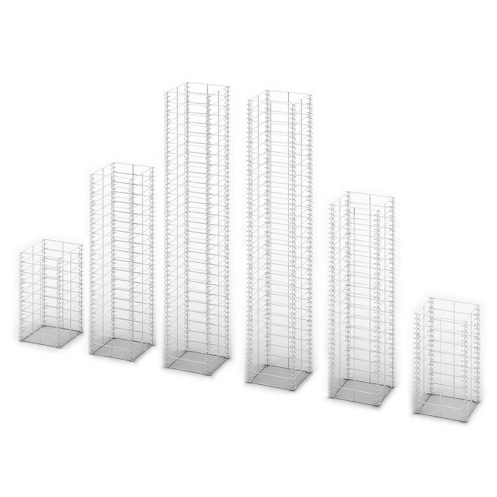 Gabionen-Set 6-tlg. Verzinkter Draht