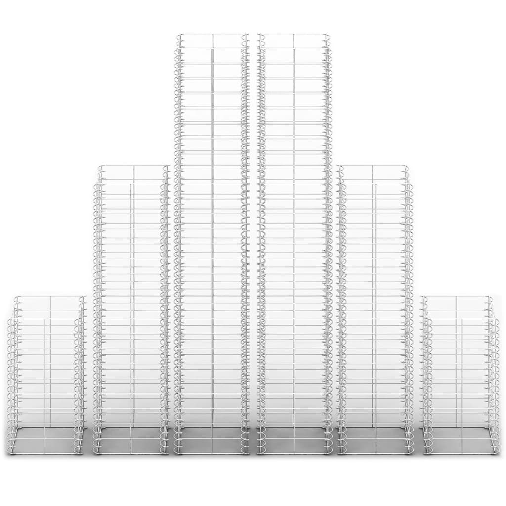 Gabionen-Set 6-tlg. Verzinkter Draht
