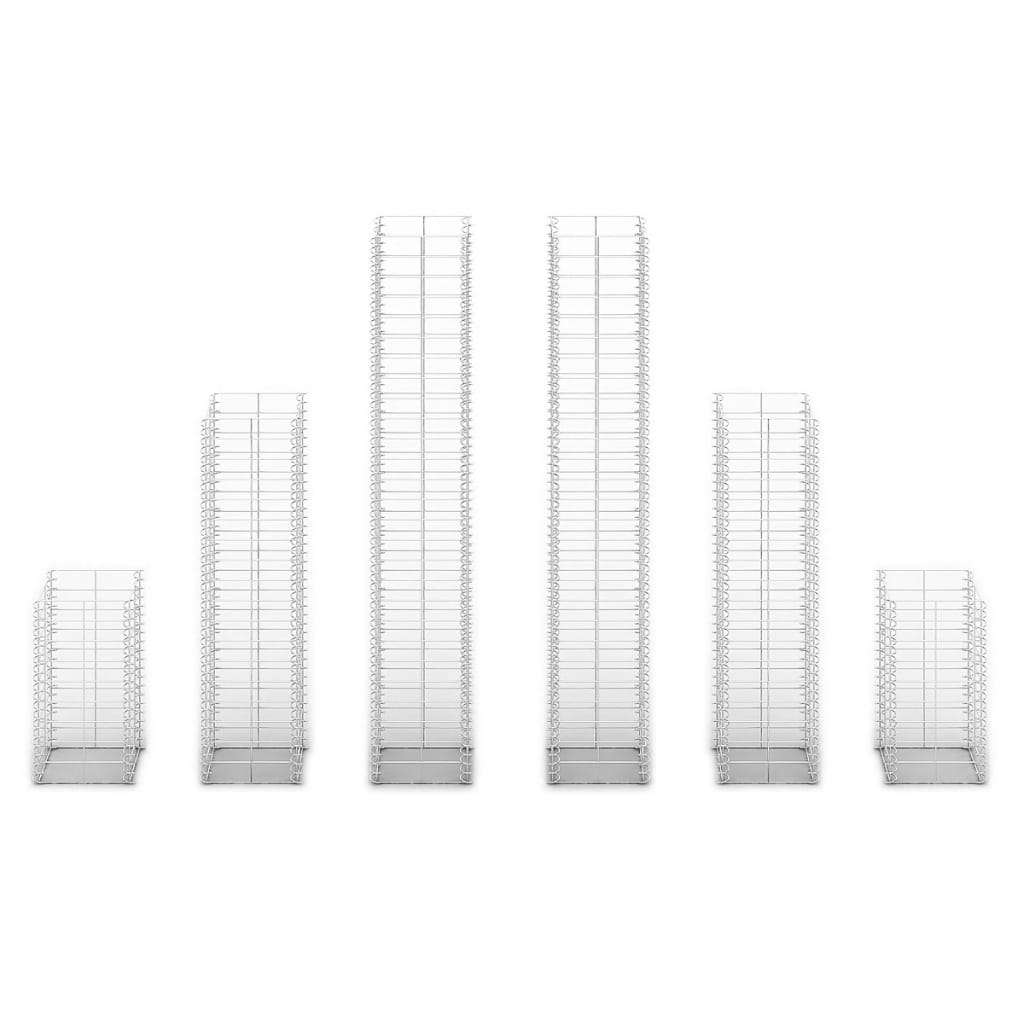 Gabionen-Set 6-tlg. Verzinkter Draht
